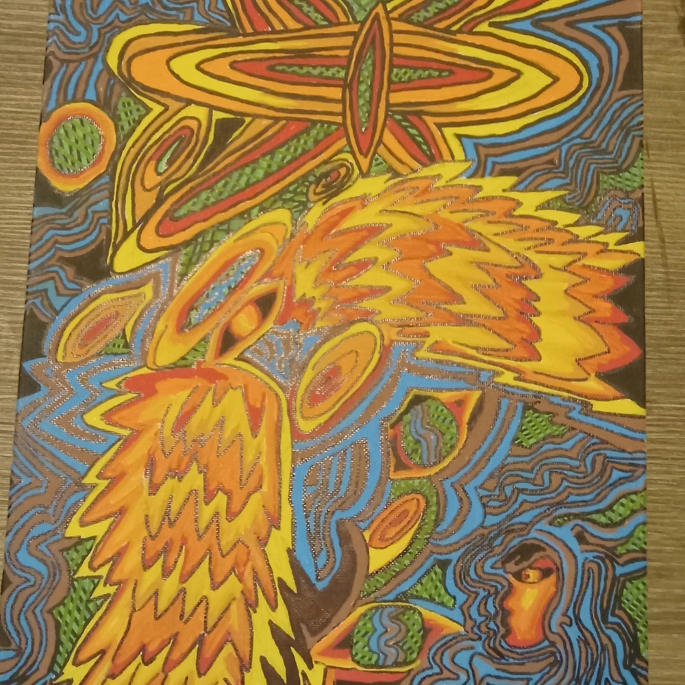 Vibrant Abstract Art Print - Yellow and Orange